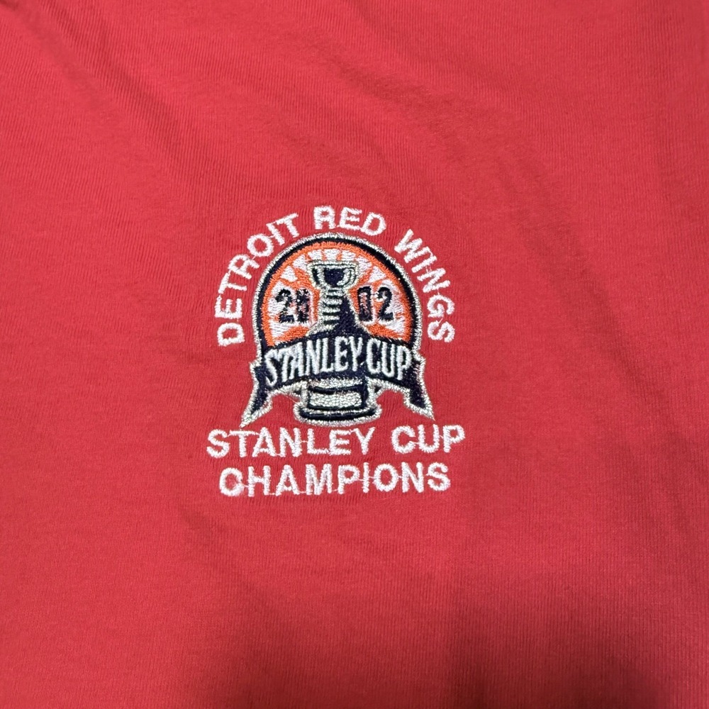 Vintage Detroit Red Wings 2002 Stanley Cup Champions T-Shirt Hanes Adult M - Picture 2 of 4